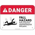 Pig PIG Fall Hazard Fall Protection Sign 14" x 10" Vinyl 14" L x 10" H SGN2014-10X14-VYL